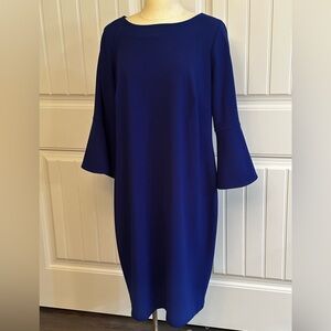 Calvin Klein Blue Bell-Sleeve Sheath Dress – Size 16W